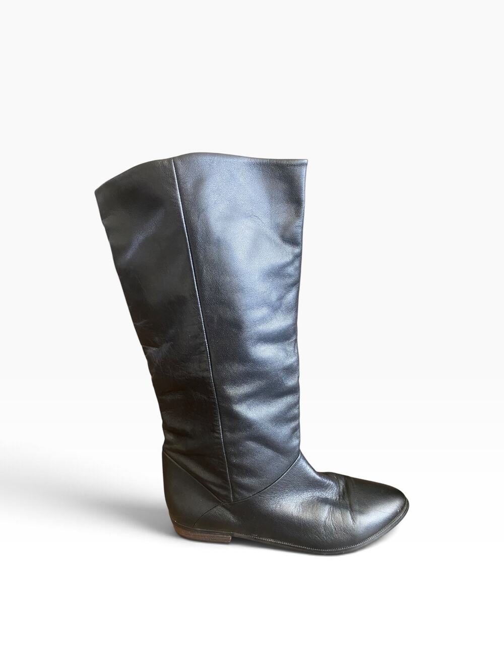 Bianco Black Genuine Leather Knee High Riding Boots Women’s Size 9M Buckle